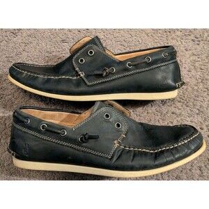 John Varvatos Schooner Star USA Leather Slip On Loafer Boat Shoe F1543P1B Men's